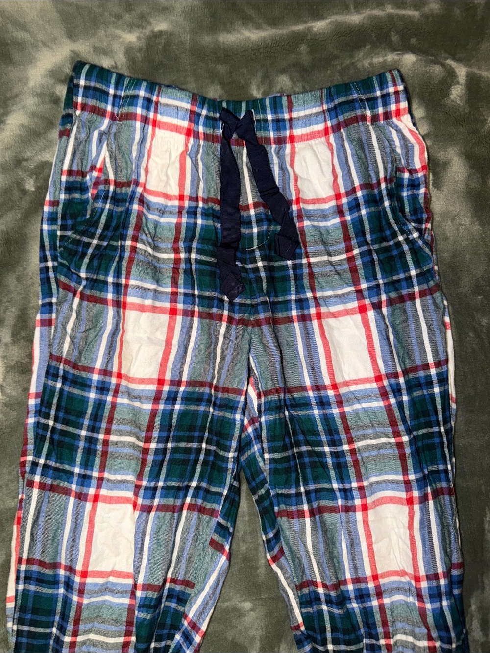 aerie Plaid Track Pants in Green, Blue & Red